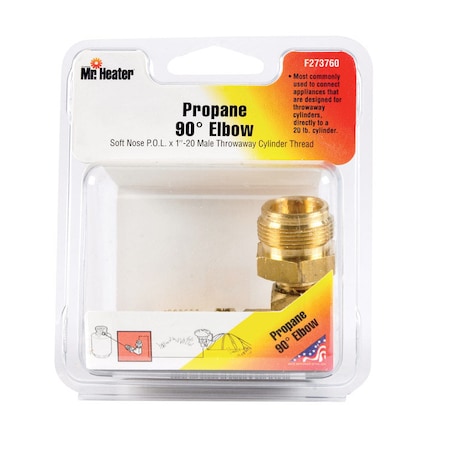 Mr. Heater Mr. Heater Brass Restricted Flow Soft Nose P.O.L. Propane Elbow F273760